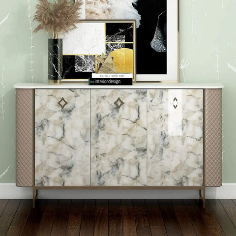 Sideboard with marble contact paper featuring Extra Wide 36 Inch Marble Contact Paper For Kitchen Countertops Waterproof Peel And Stick Table Top Cover Blue And White Oil Proof Removable Furniture Protection For Counters And Cabinets