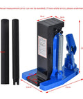 Heavy Duty 5 Ton Manual Hydraulic Claw Jack With 110 Mm Stroke Grease Monkey Approved Gear, showing dimensions of 23cm height and 21cm base.