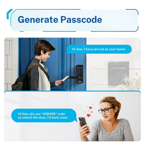 Slick Keyless Entry Smart Door Lock With Digital Fingerprint Keypad And Smartphone App Control For Exterior Security Doors Smooth Retrofit Deadbolt Lever No Sweat Setup