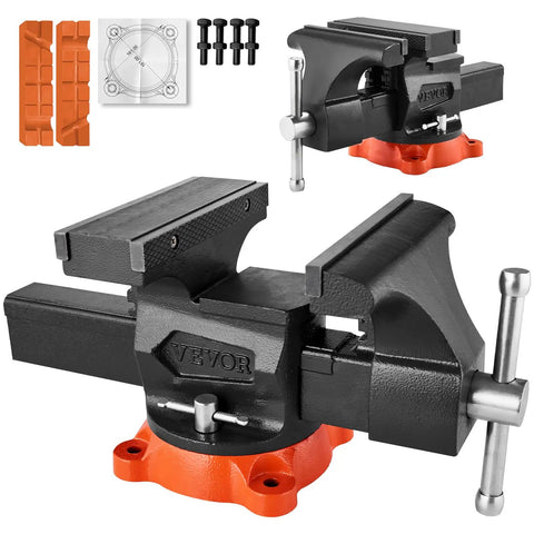 Heavy Duty 8 Inch Bench Vise With 360 Degree Swivel Locking Base And 8 Inch Jaw Opening displayed on white background