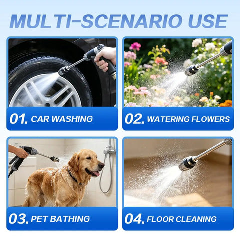 High Pressure Water Wand Attachment for Garden Hoses With 3 Spray Modes and Turbo Cleaner in multi-use scenarios