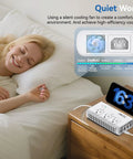 Travel 220V To 110V Voltage Converter 2000W Step Down Transformer with Four USB Ports on a bedside table next to a sleeping woman