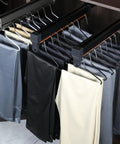 No Brainer Retractable Ceiling Mounted Clothes Rail For Closet Space Saving Wardrobe Organizer with pants