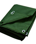 Folded Beefy 10 Oz Canvas Tarp Heavy Duty Truck Tarp Water Resistant UV Resistant 10x12 Feet Green Tarpaulin Cover with grommets