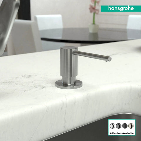 Soap Dispenser For Bath And Kitchen Sink Focus 3-Inch Steel Optic Finish 16 Oz Capacity Above-Counter Mounted Pump