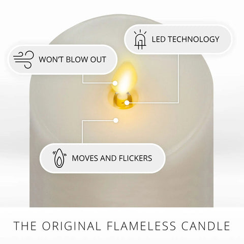 Realistic Flameless LED Candles Set Of 3 With Remote Control Battery Operated Moving Flame Pillars With Timer Melted Top Safe White