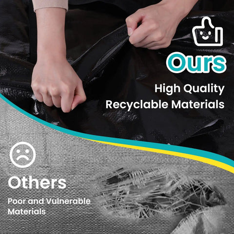 Comparison of durable materials in Extra Large 125L Moving Bags Set Of 8 Versatile Essential with Zipper Carry Handles Tag Pocket Boss