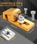 Rock Solid 2 Pack Low Profile Aluminum Hold Down Clamps with dimensions and serrated grip for CNC Router Engraving 3018 Pro Max Ultra