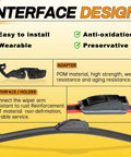 Premium All Season Windshield Wiper Blades In A 26 And 18 Inch Straight Up Two Pack, showcasing durable POM adapter and interface design.