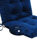 Set Of 2 37x18 Navy Blue Outdoor Dining Chair Cushions With Ties Water Repellent And UV Safe Patio Seating Cushions For Garden