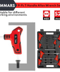 Nine Piece T Handle Hex Key Set With Ball End, Metric 2mm To 10mm, S2 Steel Allen Wrenches shown in case and single 7mm wrench