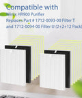 HR900 Replacement Filter Kit 2-Pack for Purifier Includes Filter T and Filter U With Pre Filter and True HEPA displayed on table