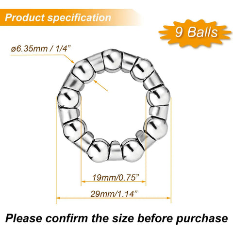 Product specification of a Bike Crank Bearing Set with 9 Ball Bearings showing dimensions 19mm and 29mm diameter.