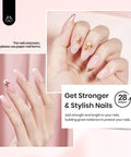 Pink Builder Gel No Wipe Gel Top Coat Base Coat Shine Finish Soak Off LED Jelly Nude Nail Strengthener on manicured nails