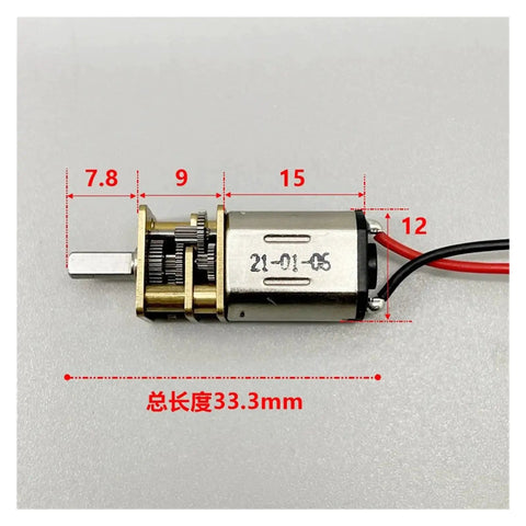 Built Tough Ga12 N20 Full Metal Gearbox Electronic Starter Motor Running Smooth At 36 Rpm Slow Speed D Shaft showing dimensions and structure.