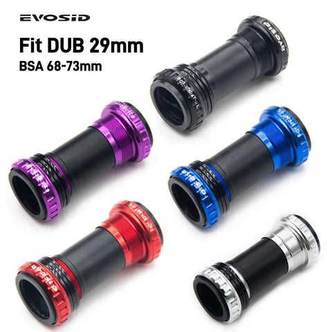 Mountain Bike Bottom Bracket 68 To 73mm 29mm Spindle English Threaded BB in various anodized colors for MTB and road frames