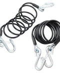 Coiled Trailer Safety Cable Kit With S Hooks, 7500 Lb Capacity, 7 Feet Long, Black Heavy Duty Towing Cables, Set Of 2