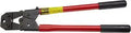 Sure Grip Rubber Hand Swager For 1/8 Inch Cable With Scissor Action, showing red handles, adjustable for stainless sleeves
