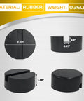 Universal Rubber Jack Pads With Slotted Design Pinch Weld Protector shown in various angles and sizes