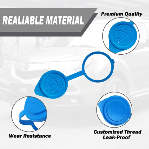 Direct OEM Replacement Windshield Wiper Washer Fluid Cap For Acura RDX MDX ILX And Honda CRV Accord Models, blue with tight seal features
