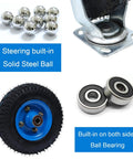 Heavy Duty Rubber Swivel Caster Wheels 8 Inch And 10 Inch Pack showcasing solid steel ball, ball bearings, and rugged design for smooth gliding.