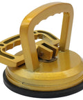Workhorse Heavy Duty Aluminum Suction Cup With Handle For Glass And Tile Lifting, 4.8 Inch Vacuum Plate Grip Pad in gold