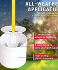 Backyard Golf Flagstick Set With Hole Cup And Double Sided Numbered Flags shown with all-weather application details