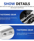 Close-up of fastening gear on brake caliper compression tool with rotating ratchet 4 in 1 caliper press and wrench.