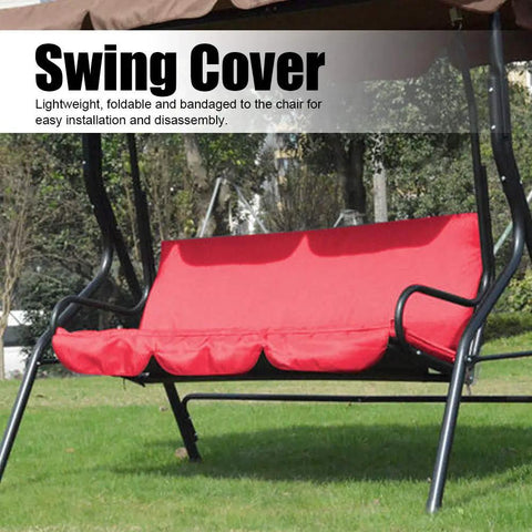 Three Seat Patio Swing Cushion Cover Replacement For Outdoor Hammock Durable 190T Polyester Tear Resistant Red