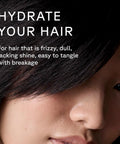 Ultra Hydrating Shampoo For All Hair Types Loaded With Argan And Pumpkin Seed Oil To Quench Thirsty Strands And Soften Dry Ends While Locking In Sweet Moisture For A Damn Fine Mane Daily - close-up of hair showing frizz and lack of shine.