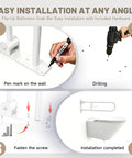 Top Shelf 22.5 Inch Toilet Grab Bar U Shaped Flip Up Safety Rail With Built In Toilet Paper Holder installation steps.