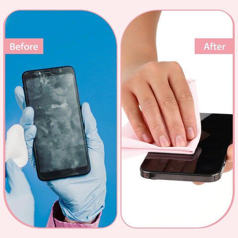 Andibro 10-piece pink microfiber cleaning cloths for glasses and device screens