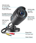 4 In 1 1080P Outdoor Indoor Security Camera With Night Vision And Weatherproof Housing TVI CVI AHD CVBS Compatible close-up.
