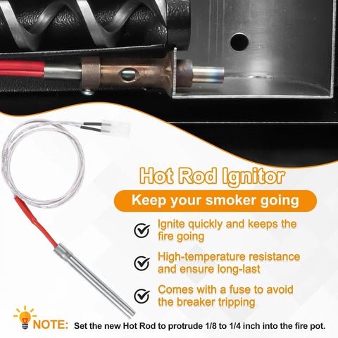 Replacement Parts Kit For Pellet Grills With 2.0 RPM Auger Motor Hot Rod Ignitor Fire Burn Pot And Induction Fan