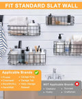 12 Pack Slatwall Organizer Kit with 4 Wire Baskets and 8 Heavy Duty Hooks for Garage, Retail Display and Home Storage