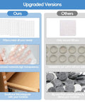 Round Silicone Cabinet Door Bumpers 192 Piece Pack Self Adhesive Furniture Pads Clear Anti Squeak Protectors for display showing pack and material details.