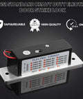 Built Tough Heavy Duty Electric Door Strike Lock With Adjustable Fail Secure Fail Safe Modes For Reliable Access Control In Rust Proof Alloy With 12Vdc Power And 2200 Lbs Impact Rating For Cylindrical Locksets Keeping Your Place Secure No Matter What, showing close-up design and labels.