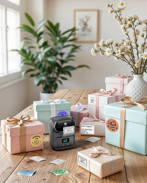 Bluetooth Portable Label Printer For Small Biz Fast Thermal Label Maker For Barcodes Addresses Clothing Pricing Mail Jewelry