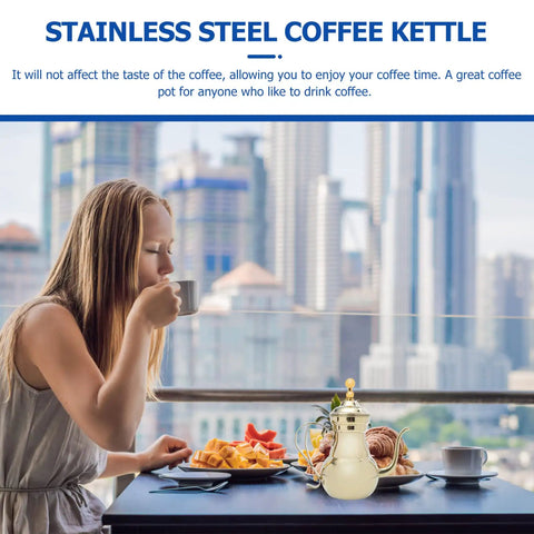 Stainless Steel Arabic Coffee Pot And Pour Over Teapot Set With Infuser Multiuse Coffee Kettle outdoor breakfast setup