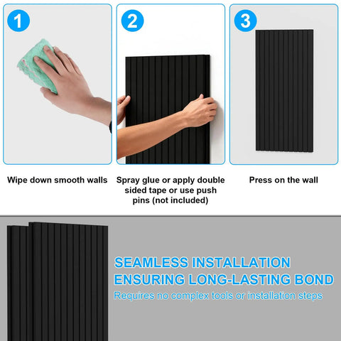 Super Thick High Density Black Acoustic Foam Panels Four Pack Sound Deadening Wall Tiles For Recording Studio And Home Office Quiet Vibes Dope Setup installation steps