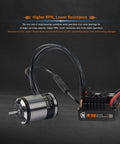Sensored Brushless Motor And ESC Combo For RC Cars With IP67 Waterproofing, 2-4S LiPo Ready, showcasing motor and ESC unit