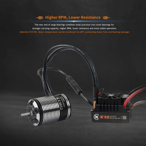 Sensored Brushless Motor And ESC Combo For RC Cars With IP67 Waterproofing, 2-4S LiPo Ready, showcasing motor and ESC unit