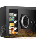 Beefy Steel 1.2 Cub Compact Home Safe With Fireproof And Waterproof Design, open showing digital lock and fire resistance