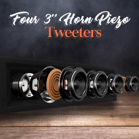 Four 3-inch horn piezo tweeters from 4 Way DJ Speaker System With 300 Watt Peak Power And 150 Watt RMS.