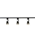 34 Inch Track Lighting Kit With 3 Way Ceiling Spot Heads, Dimmable Rotatable LED Bulbs Included, Hardwired, Black Finish
