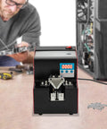 Straight Shooter Automatic Screw Feeder Machine Featuring Bright LCD Screen, front view showing adjustable speeds and dispensing screws.