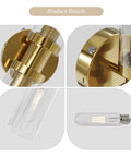 Detailed view of Battery Powered Wall Sconce Set Of 2 With 10000mAh Rechargeable Batteries Remote Control Cordless Timer Dimmable Glass Lamps