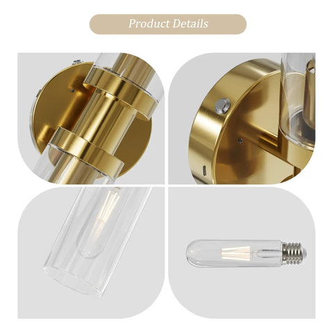 Detailed view of Battery Powered Wall Sconce Set Of 2 With 10000mAh Rechargeable Batteries Remote Control Cordless Timer Dimmable Glass Lamps