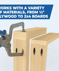 Top Grade Right Angle Corner Clamp With A Slick Quick Slide Pin Tough As Nails Heavy Duty Joint Holder Rock Solid 5 Inch Reach used on 2x4 boards.