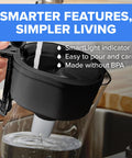 Compact 6 Cup Water Filter Pitcher With Plus Filter, Metro Black, Reduces Chlorine And Contaminants, Easy Pour at sink